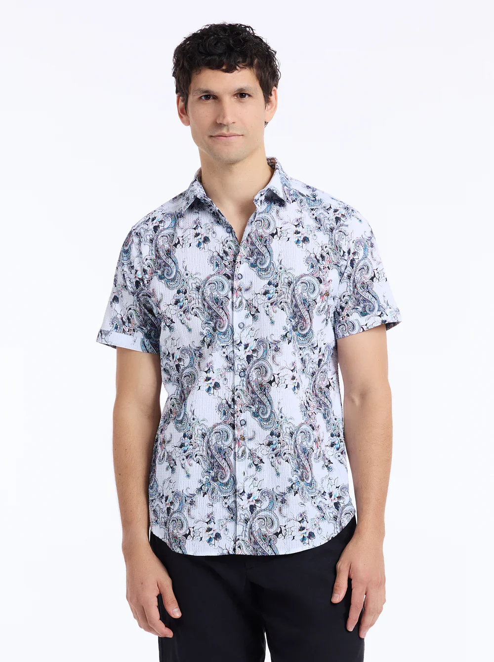 ROBERT GRAHAM PICKWICK SHORT SLEEVE BUTTON DOWN SHIRT