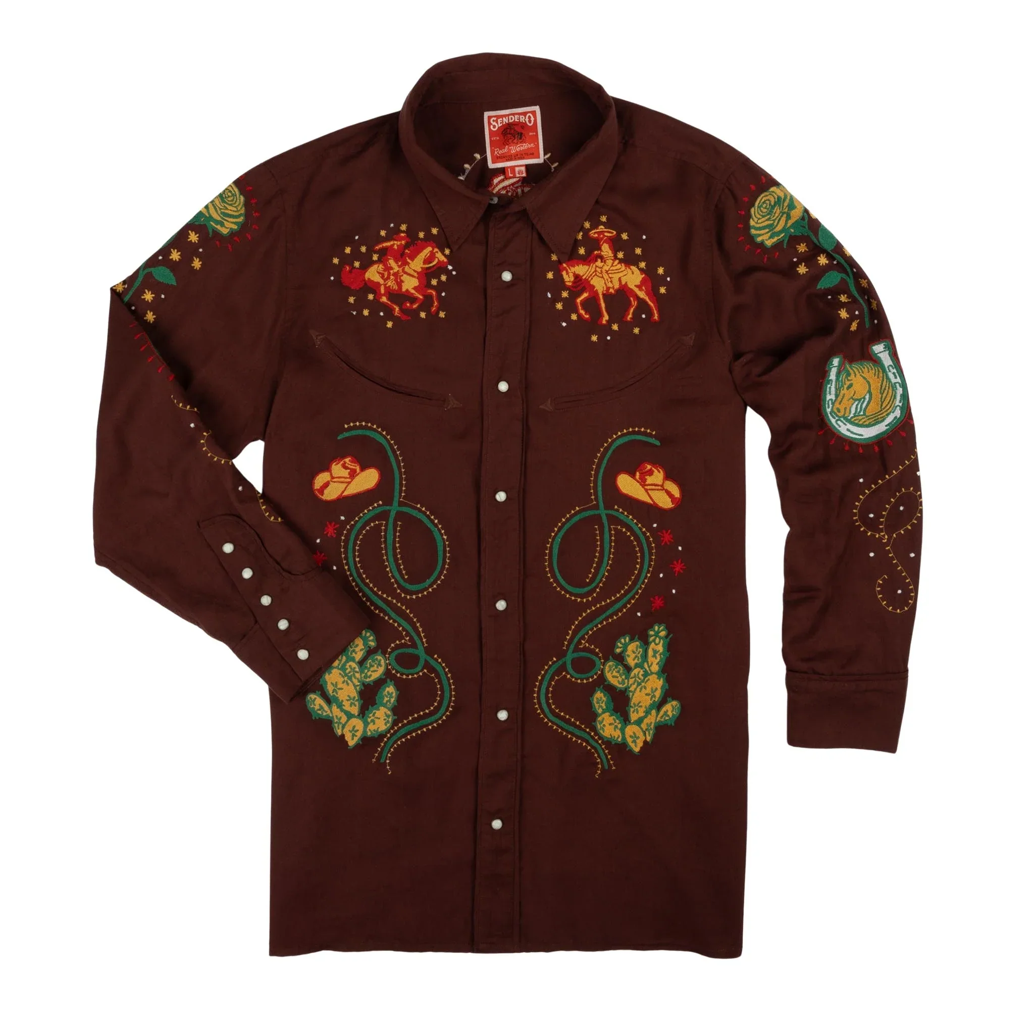 Sendero Show Pony Embroidered Western Pearl Snap Long Sleeve Shirt