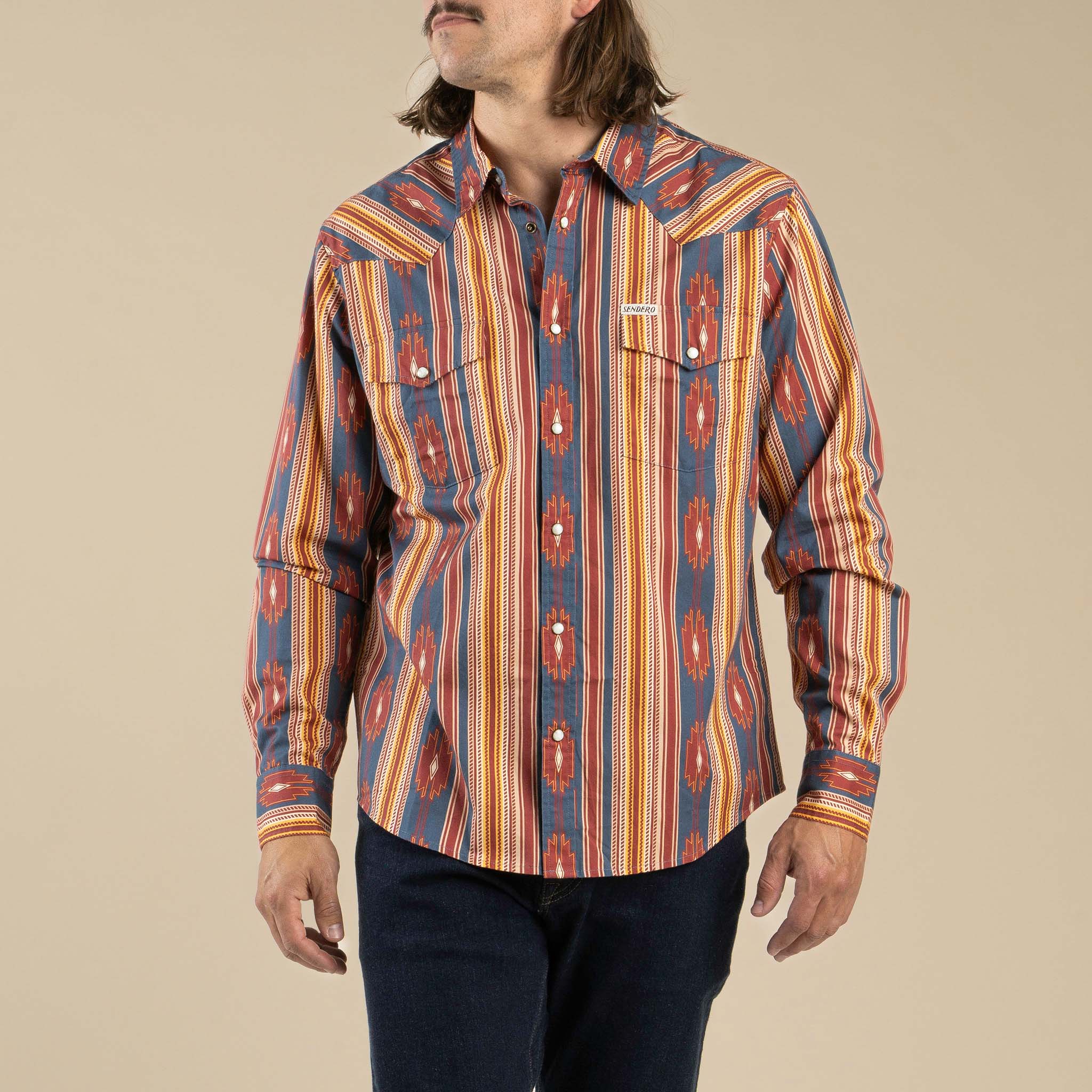 Sendero The Wyatt Pearl Snap Long Sleeve Serape Shirt - Image 2