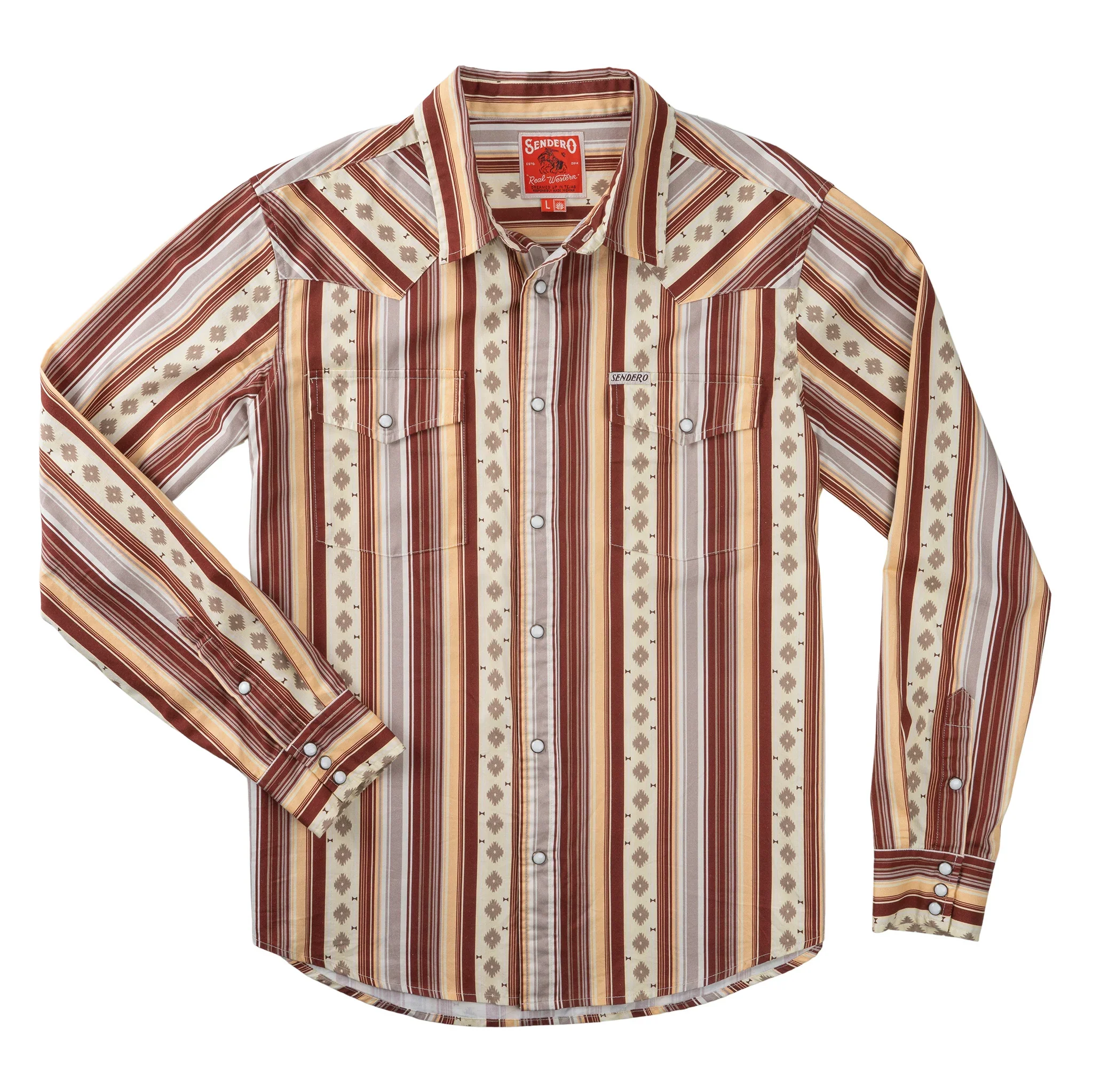 Sendero The Wyatt Pearl Snap Long Sleeve Serape Shirt
