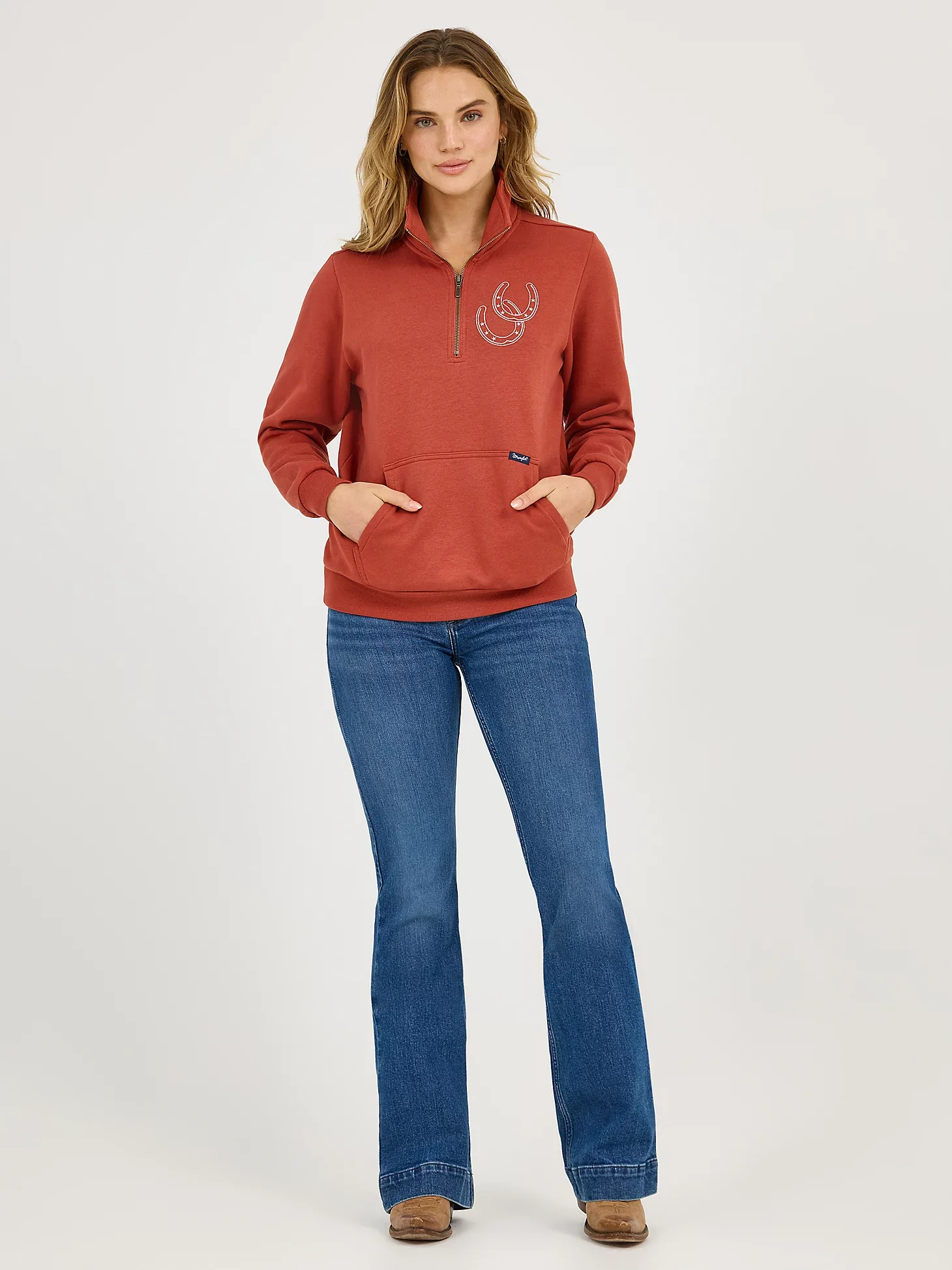 Wrangler Women's Western Quarter Zip Sweatshirt - Image 2