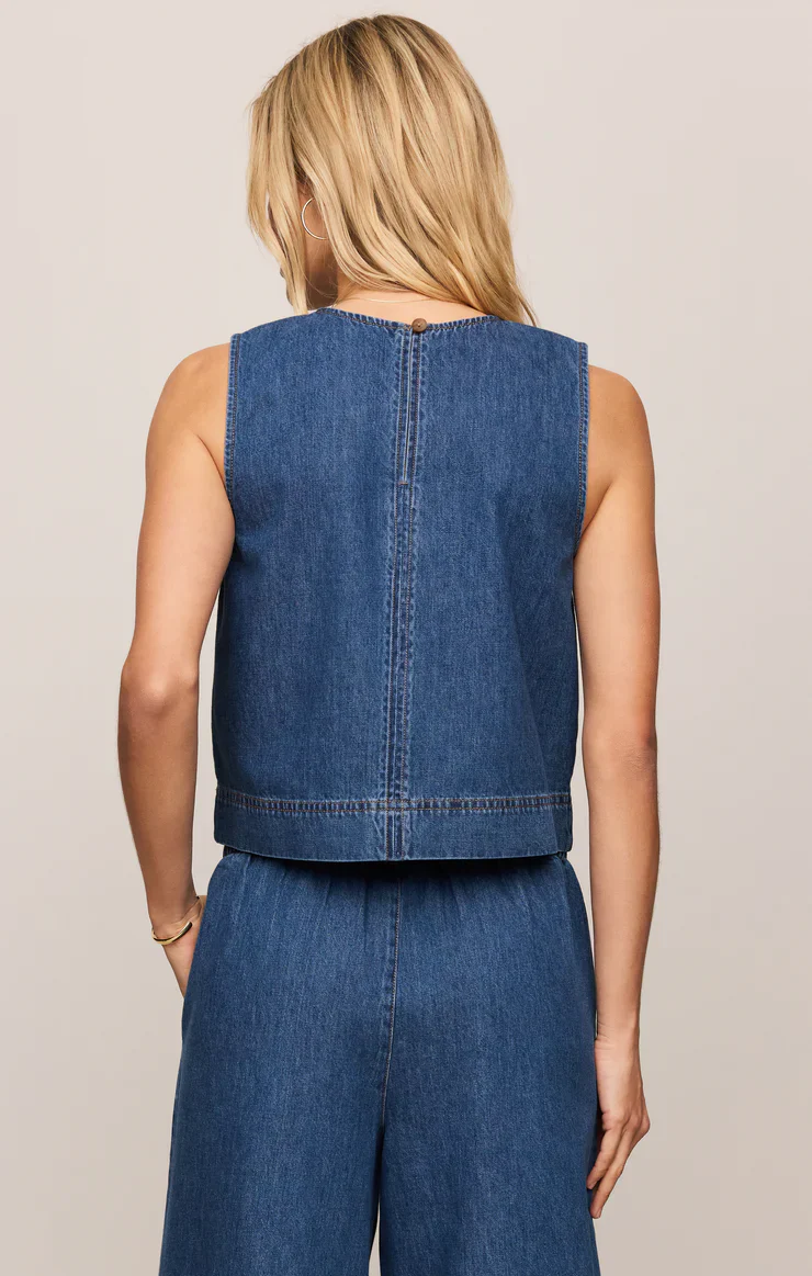 Z Supply Sun Seeker Denim Cropped Tank - Image 4
