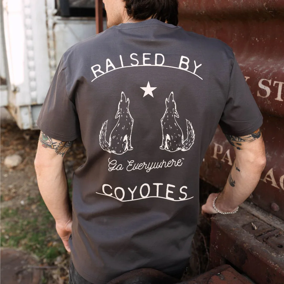 Raised By Coyotes Go Everywhere T-Shirt - Image 2