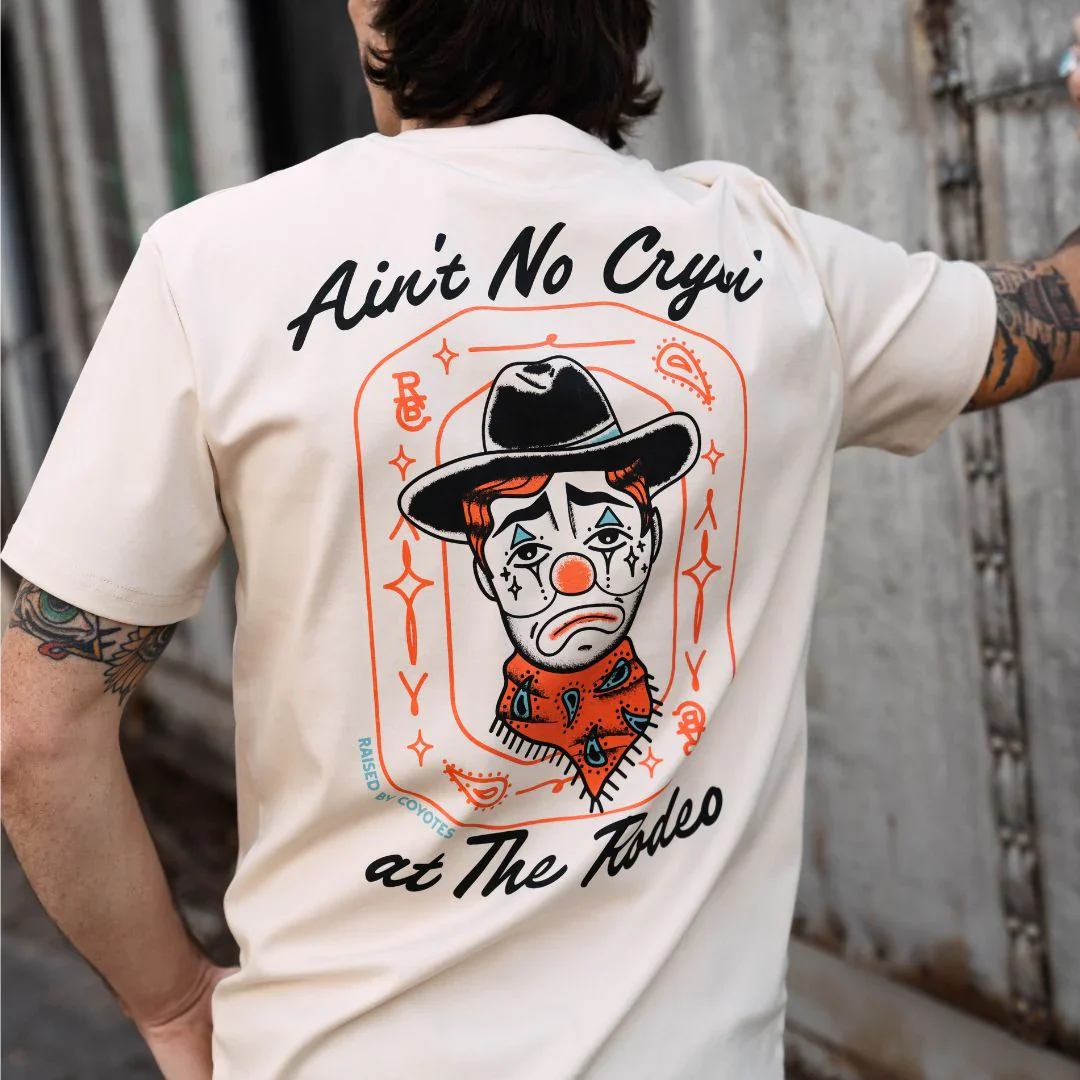 Raised By Coyotes Rodeo Clown T-Shirt - Image 2
