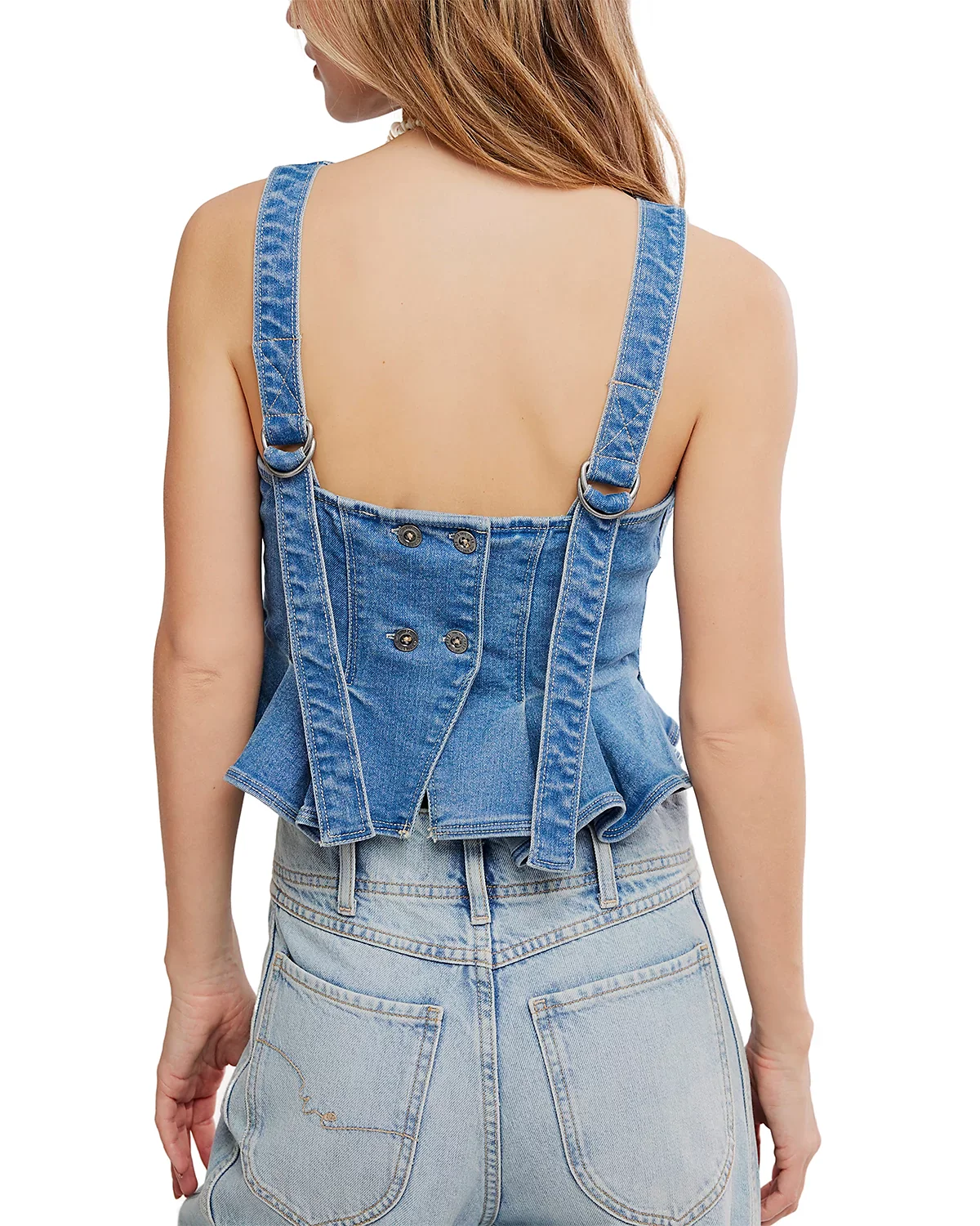 We The Free Sunfaded Denim Top - Image 2
