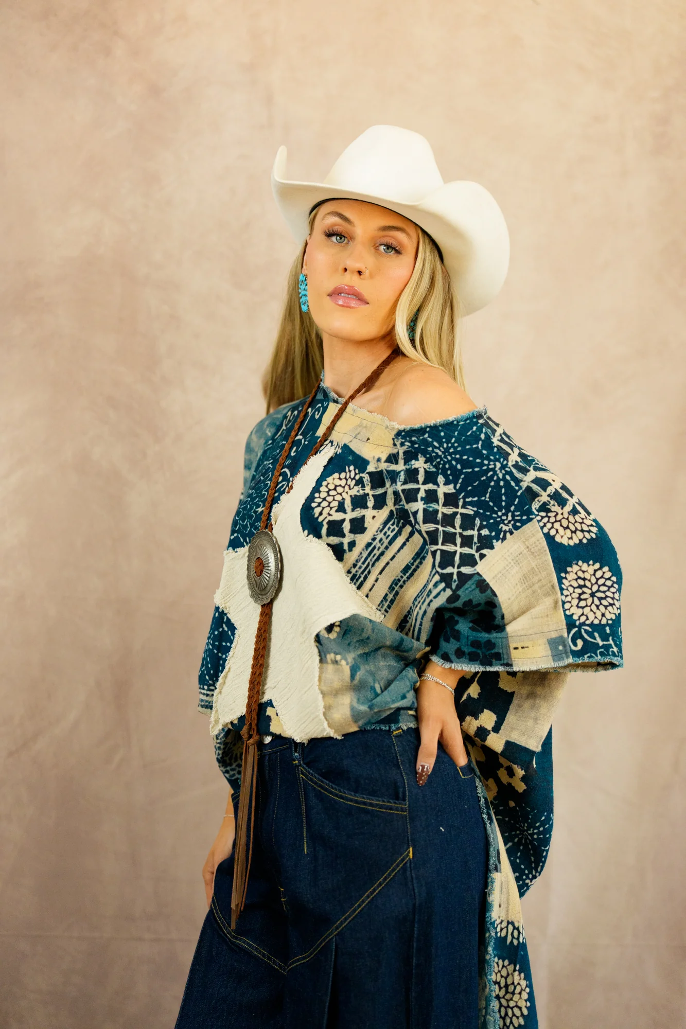 I Love Linen Hi-Lo Patchwork With Star Tunic - Image 9