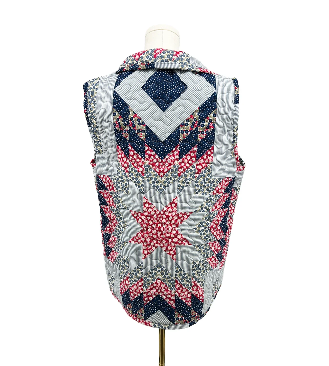Ida Mae Adeline Patchwork Americana Quilted Ruby Vest - Image 4