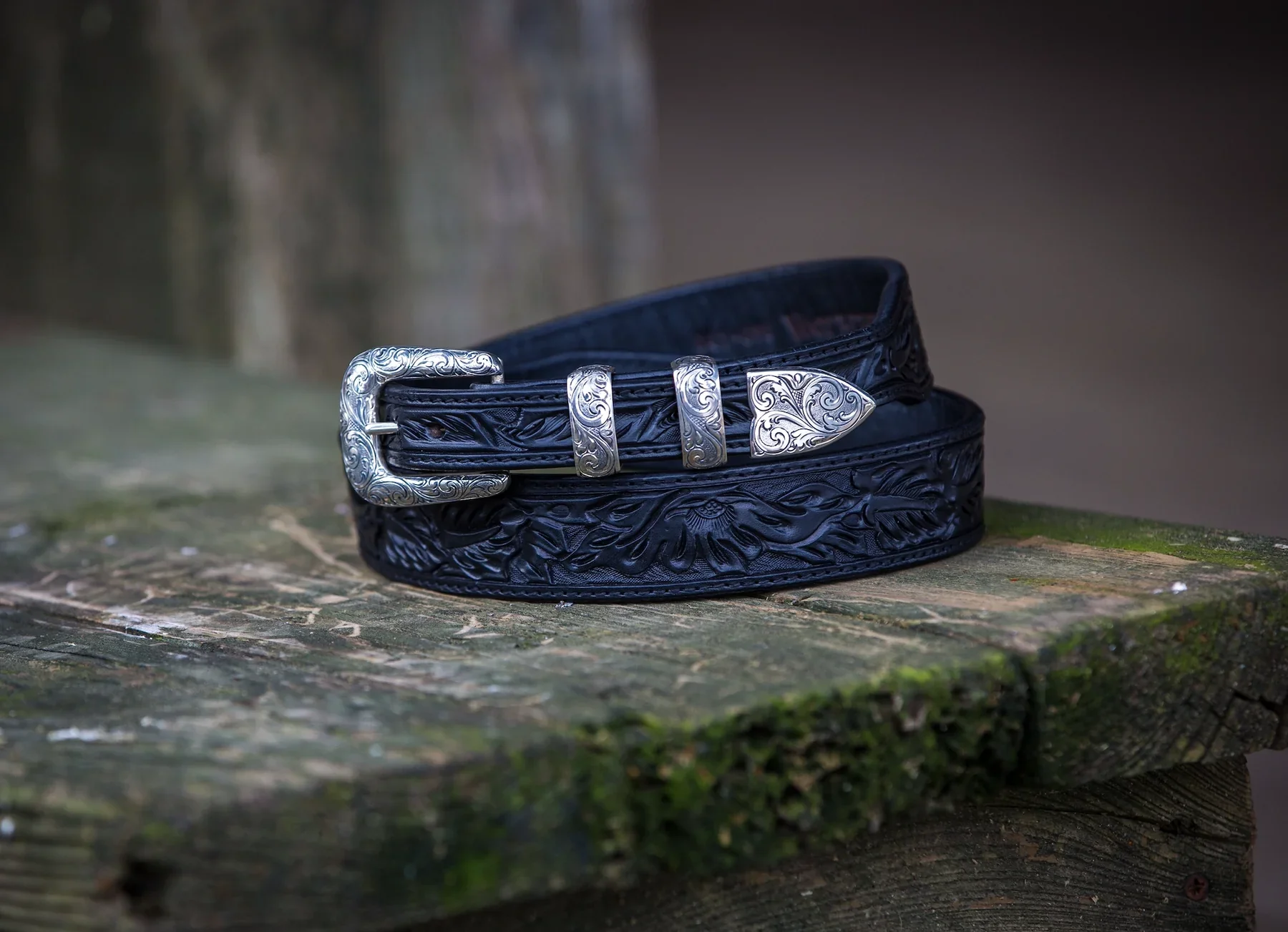 Vogt Floral Belt in Black - Image 3
